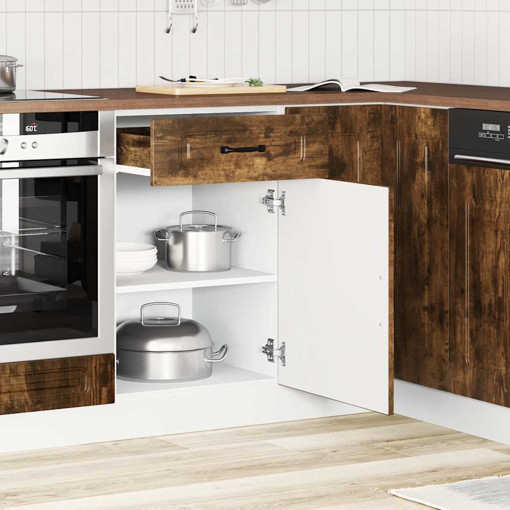 Base da Cucina Kalmar Rovere Fumo in Legno Multistrato | homemem39