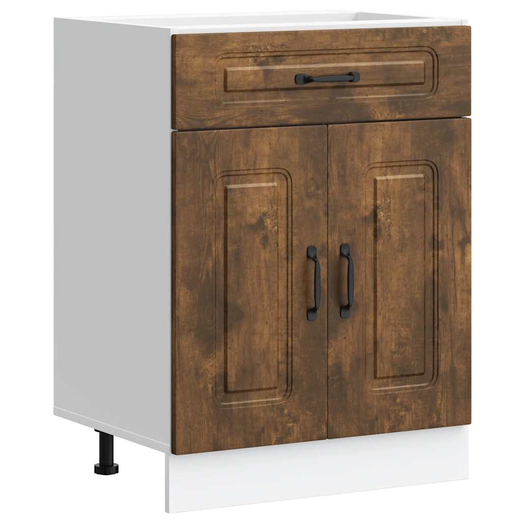 Base da Cucina Kalmar Rovere Fumo in Legno Multistrato | homemem39