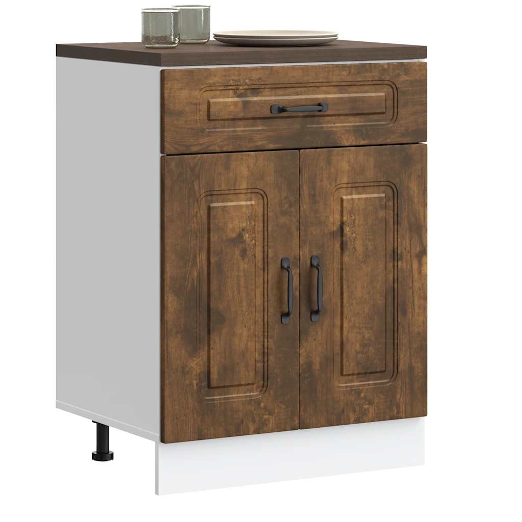 Base da Cucina Kalmar Rovere Fumo in Legno Multistrato | homemem39
