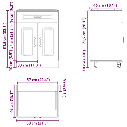 Base da Cucina Kalmar Rovere Artigianale in Legno Multistrato | homemem39