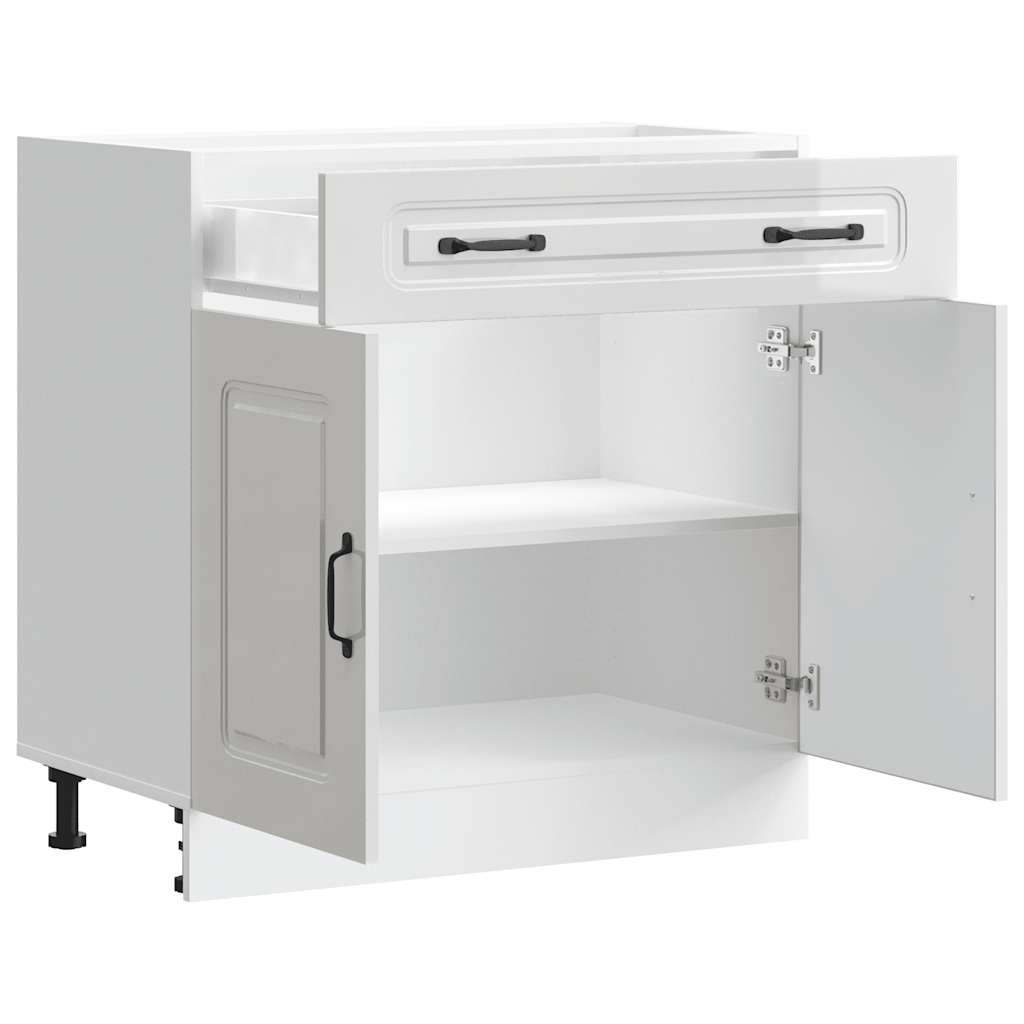 Base da Cucina Kalmar Bianco Lucido in Legno Multistrato