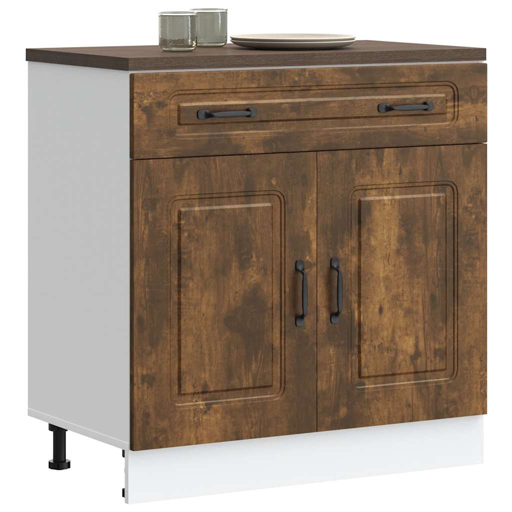 Base da Cucina Kalmar Rovere Fumo in Legno Multistrato | homemem39