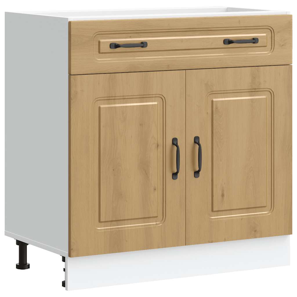 Base da Cucina Kalmar Rovere Artigianale in Legno Multistrato