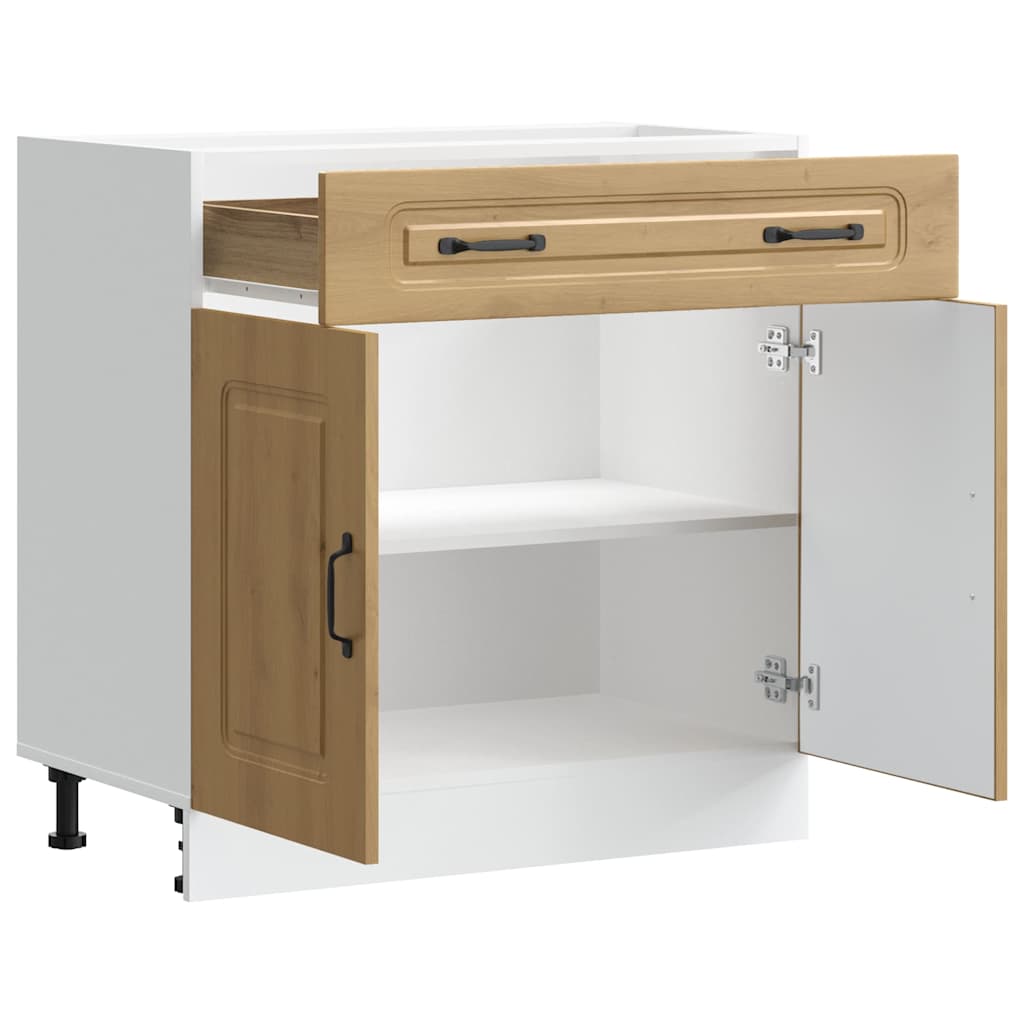 Base da Cucina Kalmar Rovere Artigianale in Legno Multistrato