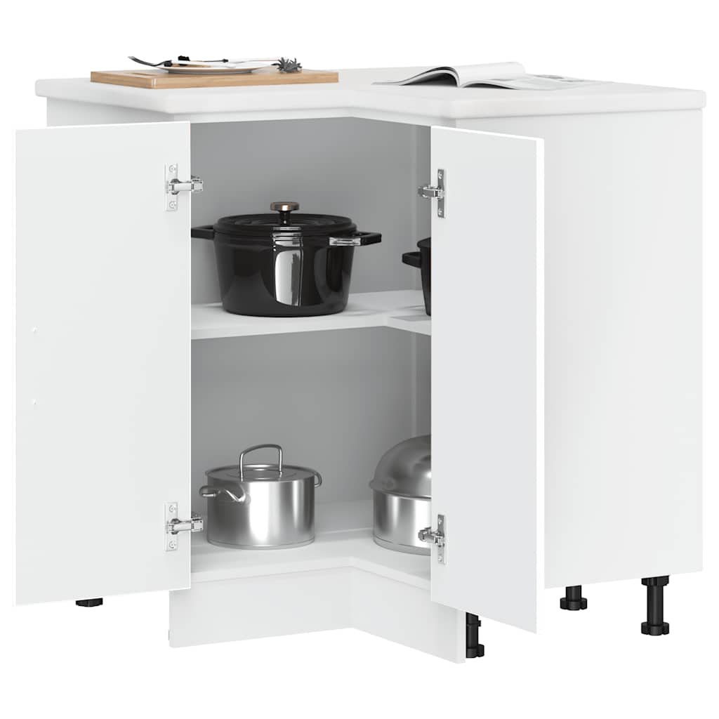 Mobile Base ad Angolo Cucina Kalmar Bianco in Legno Multistrato