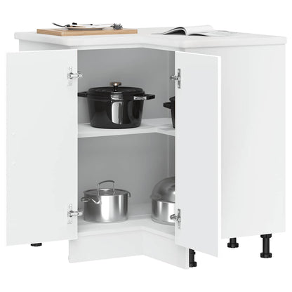 Mobile Base ad Angolo Cucina Kalmar Bianco in Legno Multistrato