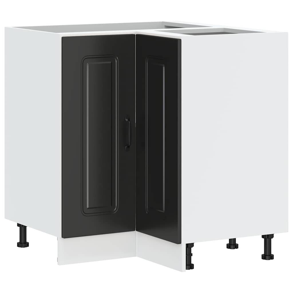 Mobile Base ad Angolo Cucina Kalmar Nero in Legno Multistrato | homemem39