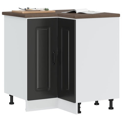 Mobile Base ad Angolo Cucina Kalmar Nero in Legno Multistrato