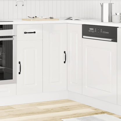 Mobile Base ad Angolo Cucina Kalmar Bianco Lucido in Truciolato