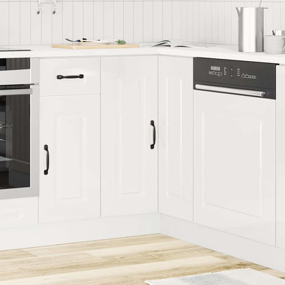 Mobile Base ad Angolo Cucina Kalmar Bianco Lucido in Truciolato