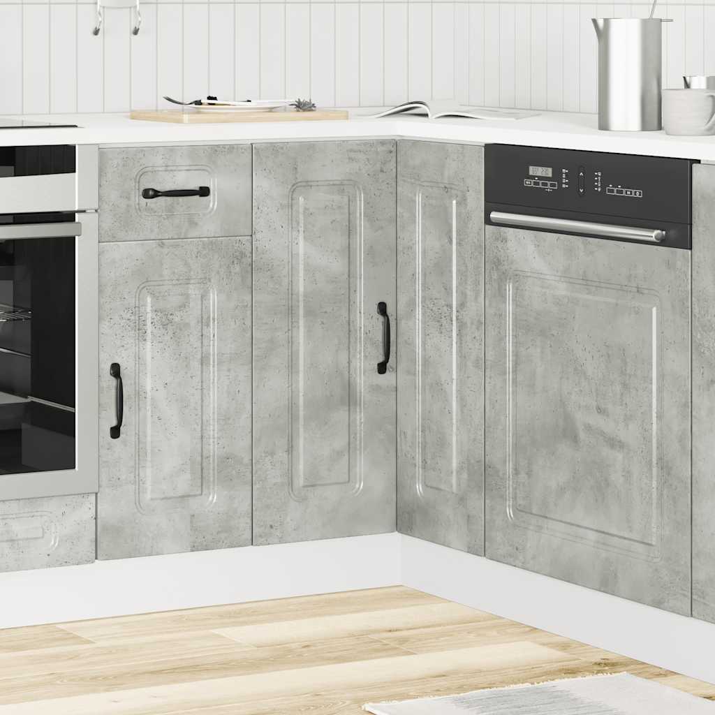 Mobile Base ad Angolo Cucina Kalmar Grigio Cemento Truciolato | homemem39