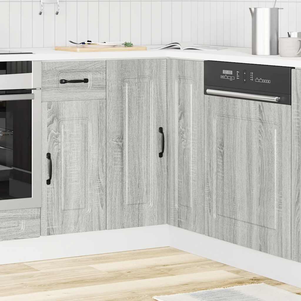 Mobile Base ad Angolo Cucina Kalmar Grigio Sonoma in Truciolato