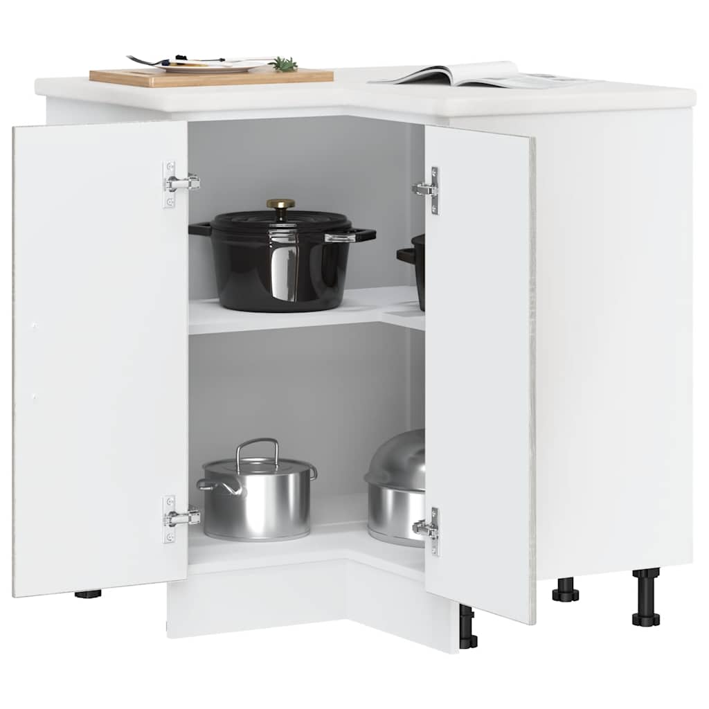 Mobile Base ad Angolo Cucina Kalmar Grigio Sonoma in Truciolato