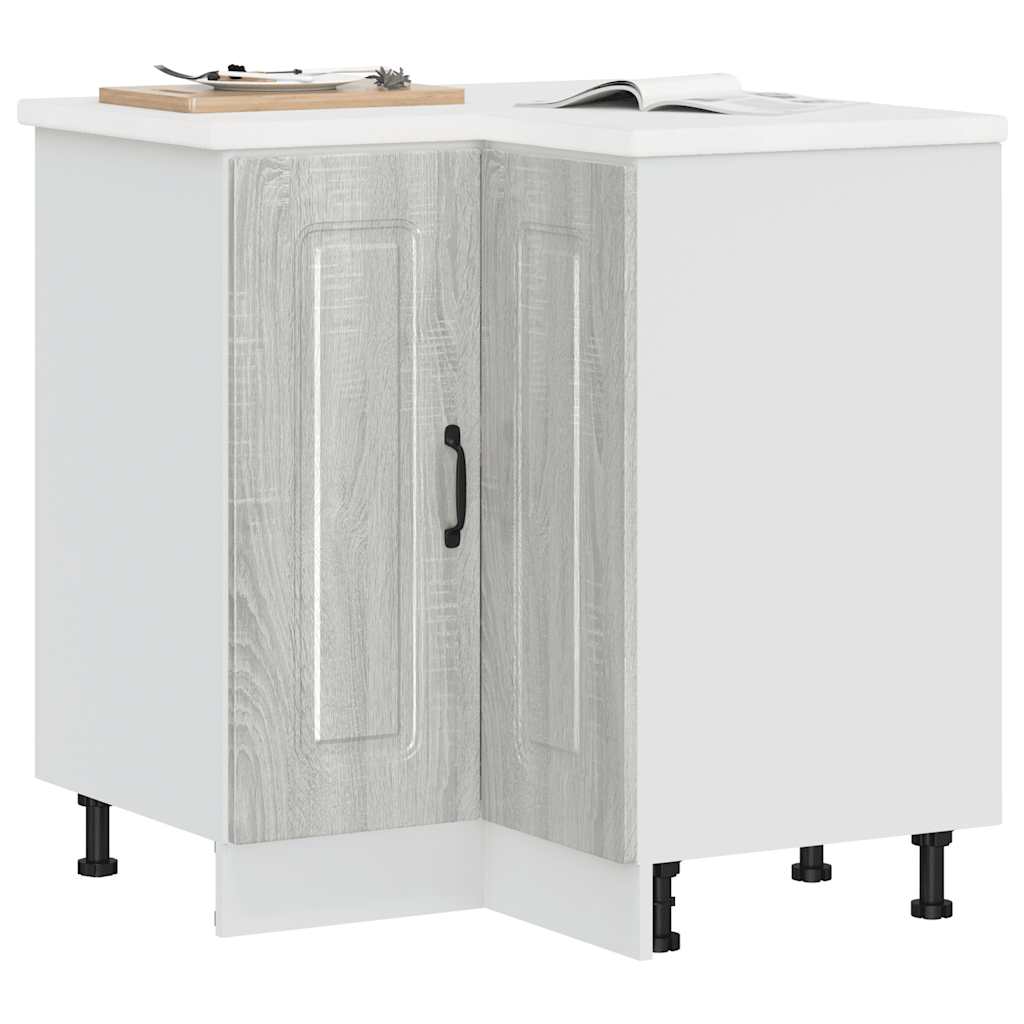 Mobile Base ad Angolo Cucina Kalmar Grigio Sonoma in Truciolato | homemem39