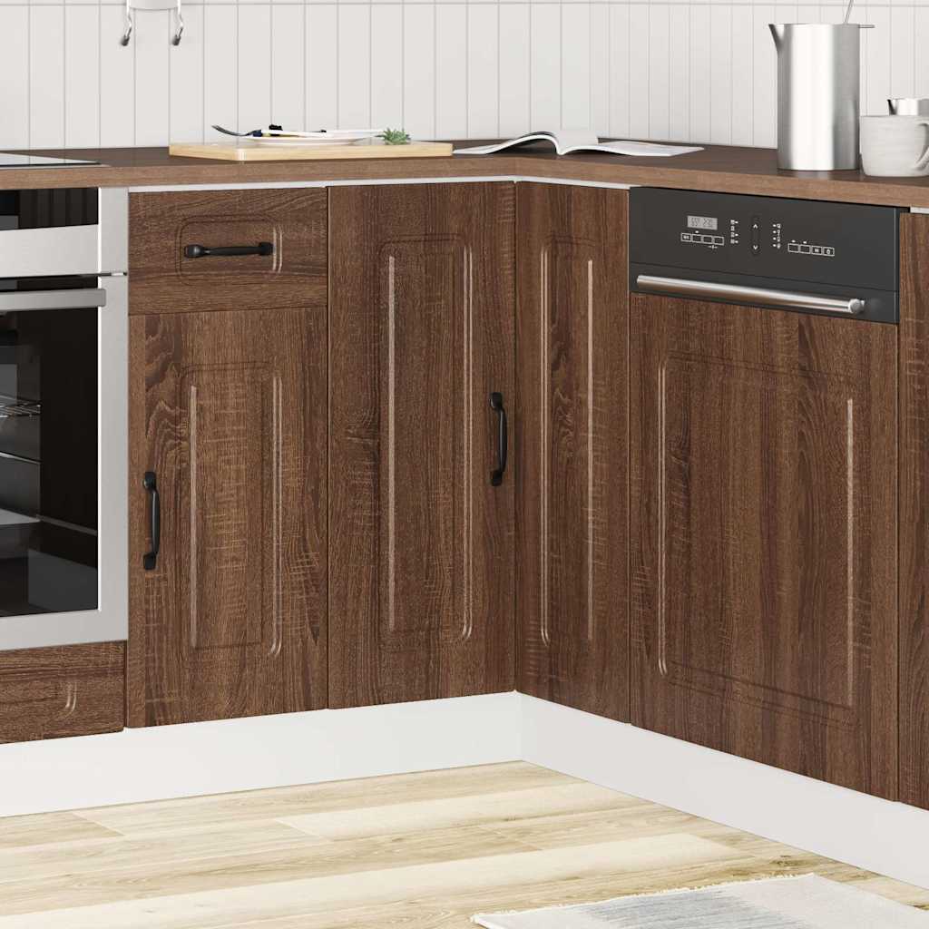 Mobile Base ad Angolo Cucina Kalmar Rovere Marrone Truciolato | homemem39