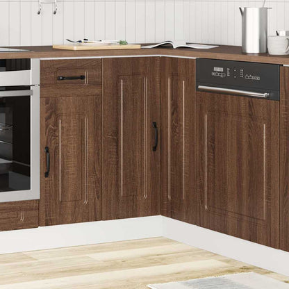 Mobile Base ad Angolo Cucina Kalmar Rovere Marrone Truciolato - homemem39