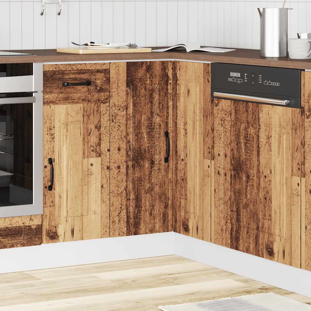 Mobile Base ad Angolo Cucina Kalmar Legno Vecchio in Truciolato | homemem39