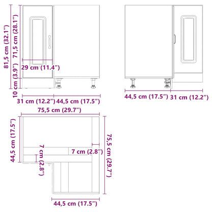 Mobile Base ad Angolo Cucina Kalmar Legno Vecchio in Truciolato - homemem39