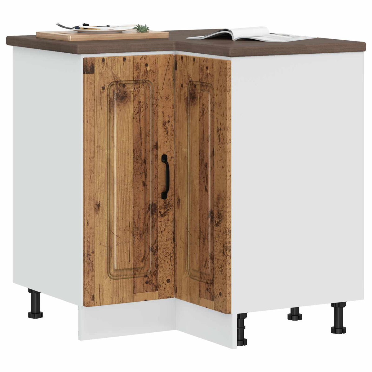Mobile Base ad Angolo Cucina Kalmar Legno Vecchio in Truciolato