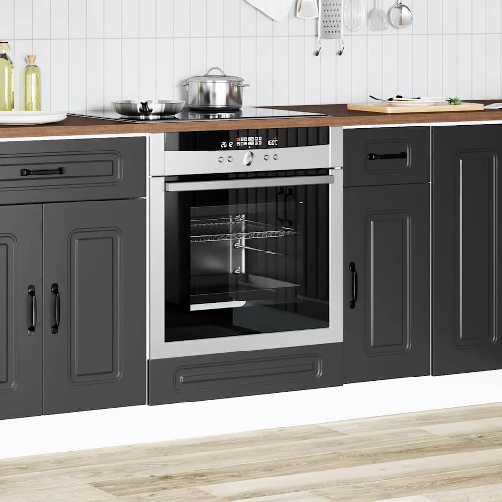 Armadio per Forno Kalmar Nero in Legno Multistrato | homemem39