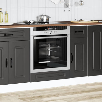Armadio per Forno Kalmar Nero in Legno Multistrato - homemem39