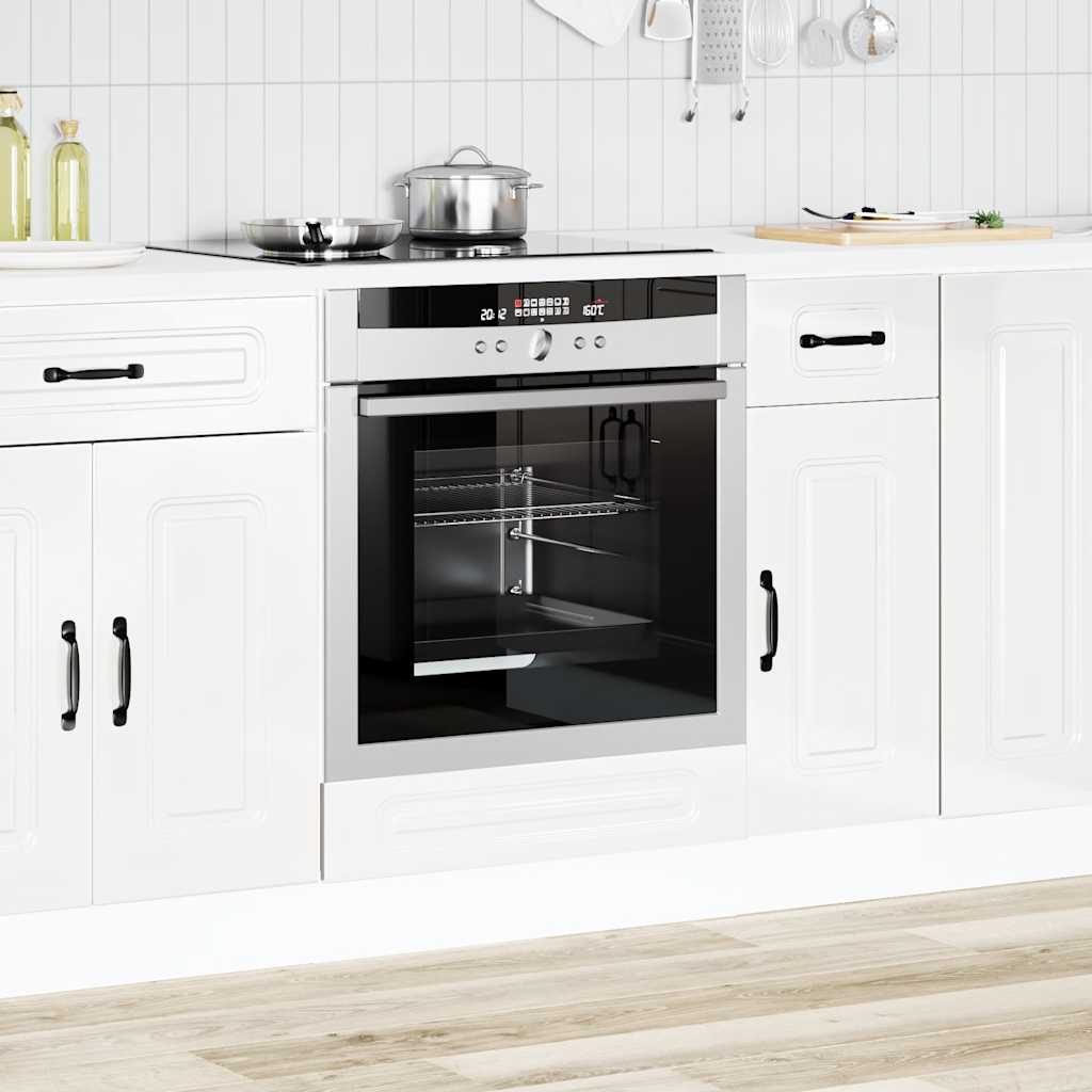 Armadio per Forno Kalmar Bianco Lucido in Legno Multistrato - homemem39