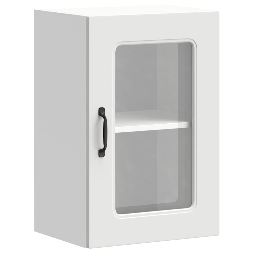 Pensile da Cucina con Porta in Vetro Kalmar Bianco Truciolato | homemem39