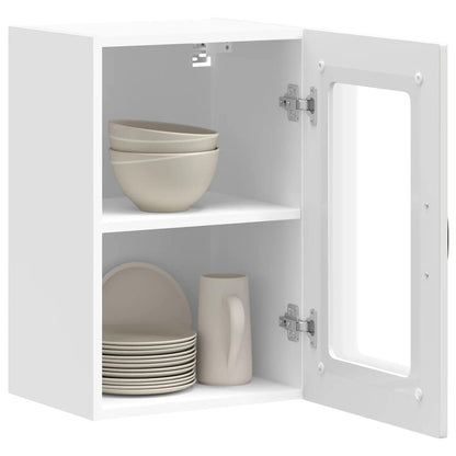 Pensile da Cucina con Porta in Vetro Kalmar Bianco Truciolato