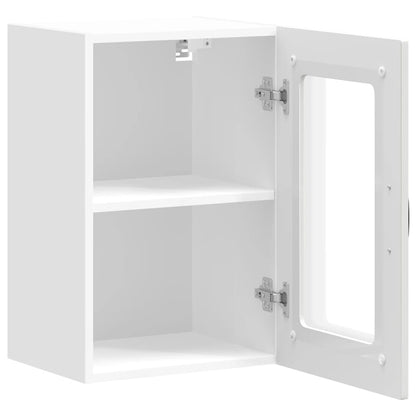 Pensile da Cucina con Porta in Vetro Kalmar Bianco Truciolato | homemem39