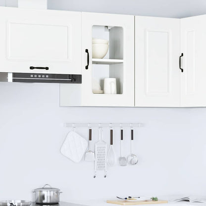 Pensile da Cucina con Porta in Vetro Kalmar Bianco Truciolato - homemem39