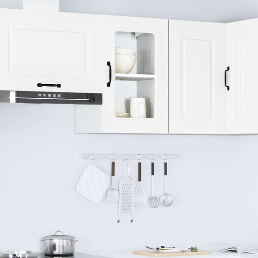 Pensile da Cucina con Porta in Vetro Kalmar Bianco Truciolato - homemem39