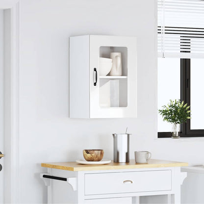 Pensile da Cucina con Porta in Vetro Kalmar Bianco Lucido | homemem39