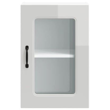 Pensile da Cucina con Porta in Vetro Kalmar Bianco Lucido | homemem39