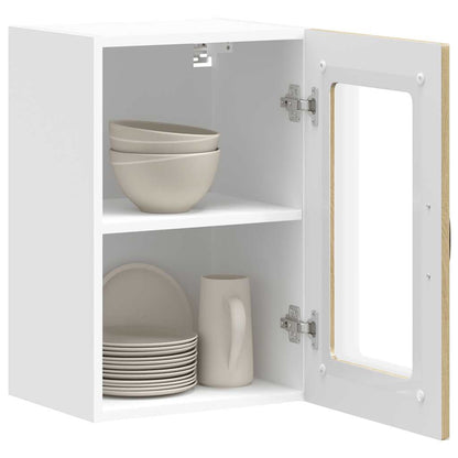 Pensile da Cucina con Porta in Vetro Kalmar Rovere Sonoma | homemem39
