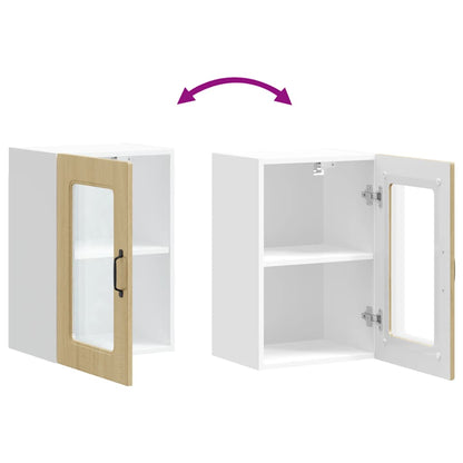 Pensile da Cucina con Porta in Vetro Kalmar Rovere Sonoma