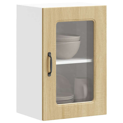 Pensile da Cucina con Porta in Vetro Kalmar Rovere Sonoma