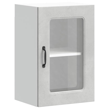 Pensile da Cucina con Porta in Vetro Kalmar Grigio Cemento