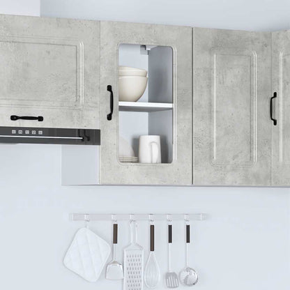 Pensile da Cucina con Porta in Vetro Kalmar Grigio Cemento