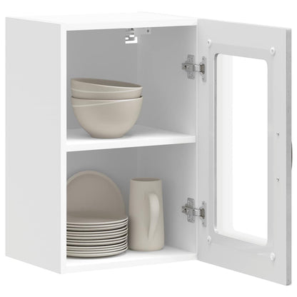 Pensile da Cucina con Porta in Vetro Kalmar Grigio Cemento