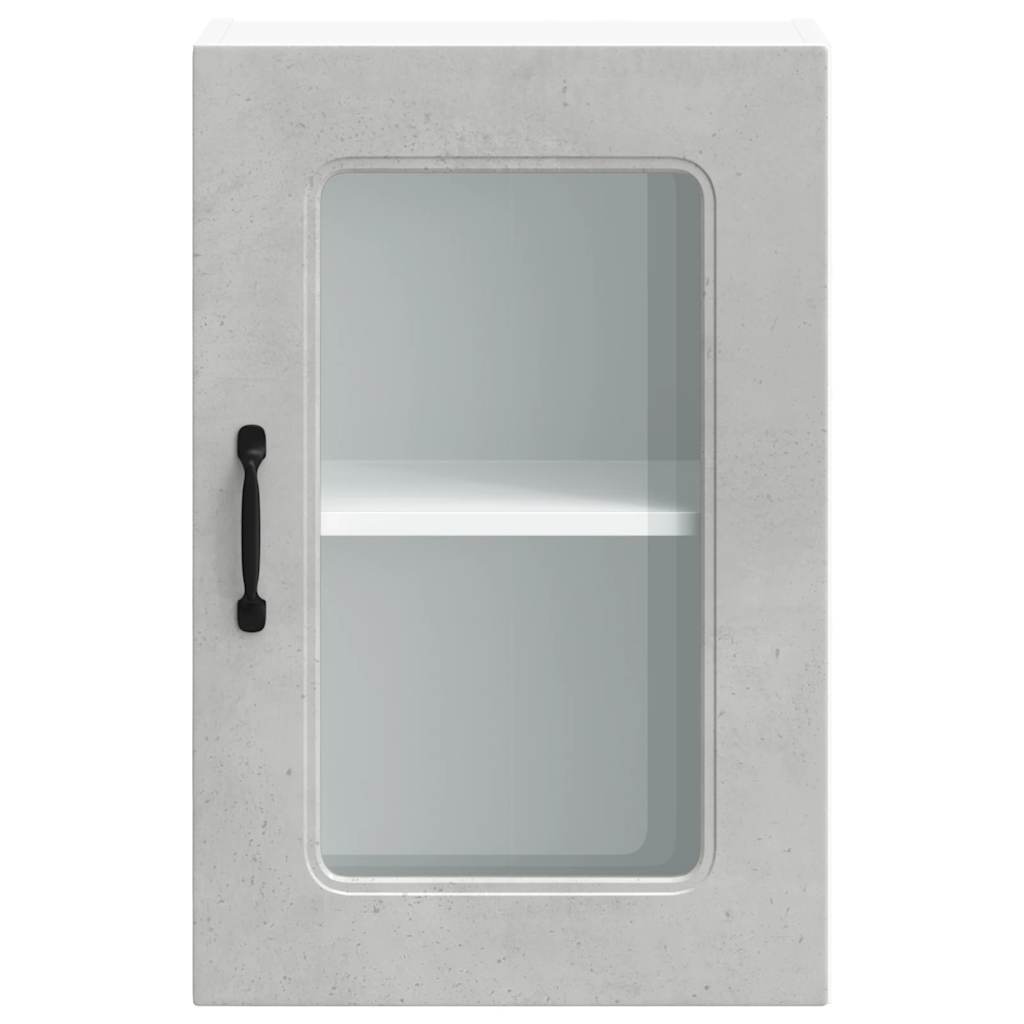 Pensile da Cucina con Porta in Vetro Kalmar Grigio Cemento