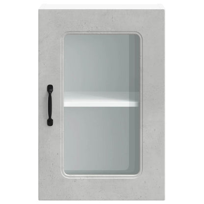 Pensile da Cucina con Porta in Vetro Kalmar Grigio Cemento