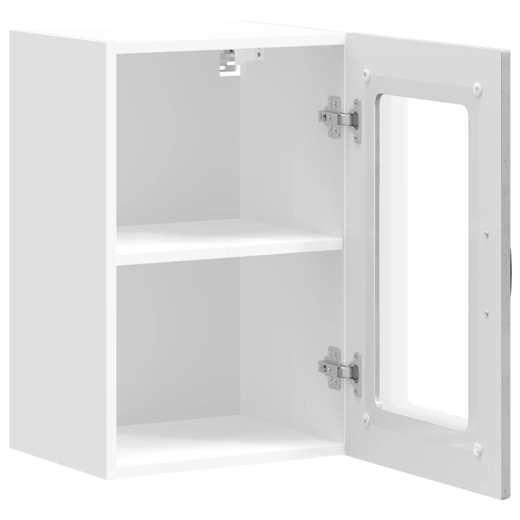Pensile da Cucina con Porta in Vetro Kalmar Grigio Cemento
