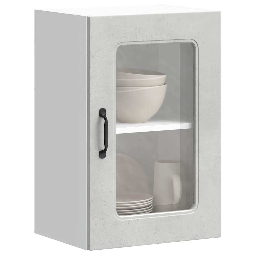 Pensile da Cucina con Porta in Vetro Kalmar Grigio Cemento | homemem39