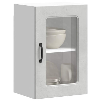 Pensile da Cucina con Porta in Vetro Kalmar Grigio Cemento | homemem39