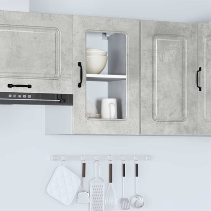 Pensile da Cucina con Porta in Vetro Kalmar Grigio Cemento