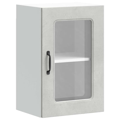 Pensile da Cucina con Porta in Vetro Kalmar Grigio Cemento