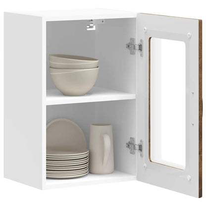 Pensile da Cucina con Porta in Vetro Kalmar Rovere Fumo | homemem39