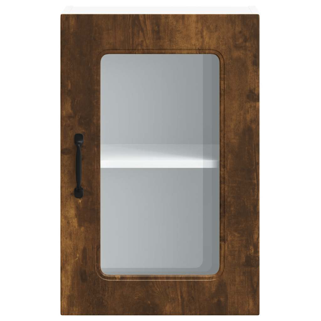 Pensile da Cucina con Porta in Vetro Kalmar Rovere Fumo - homemem39