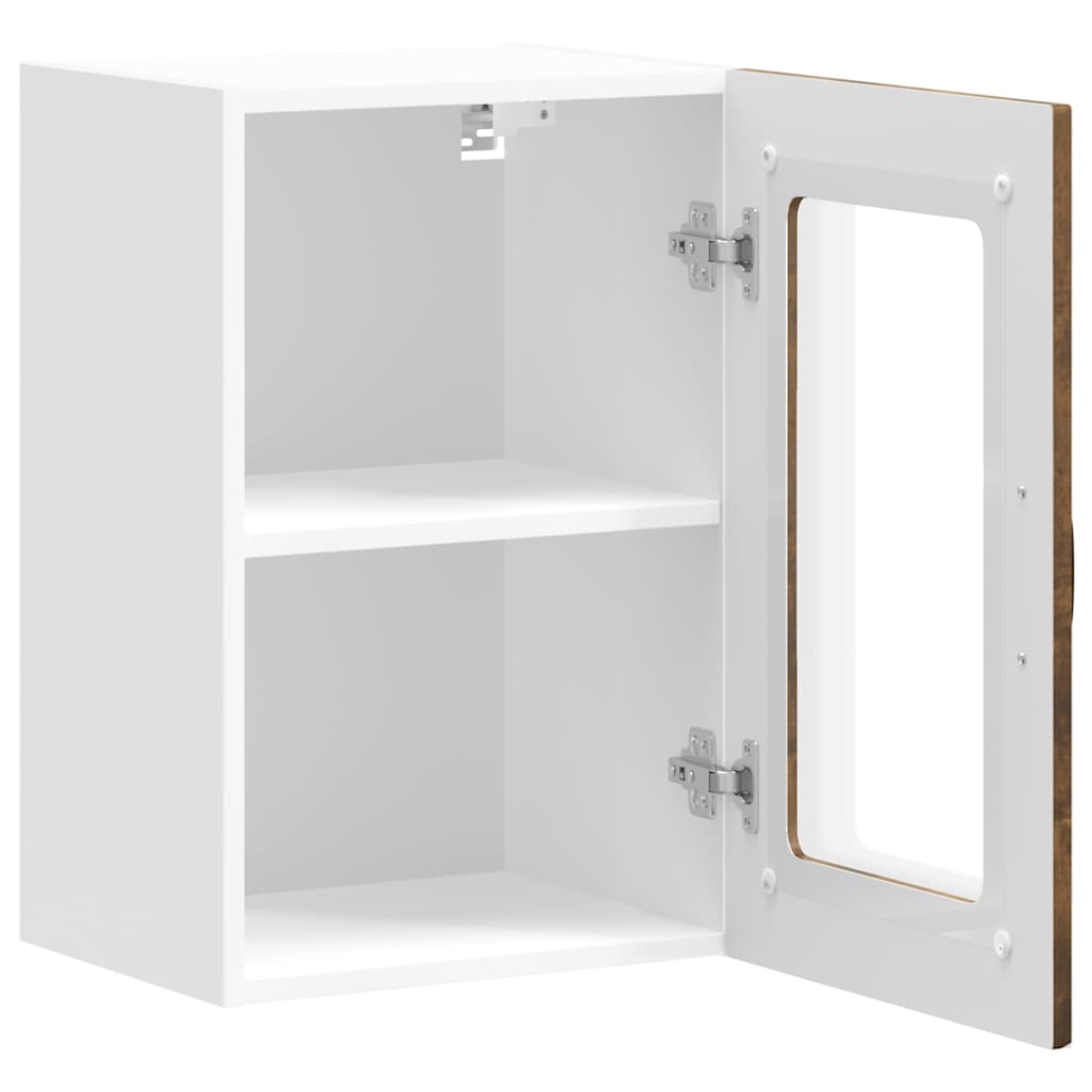 Pensile da Cucina con Porta in Vetro Kalmar Rovere Fumo | homemem39