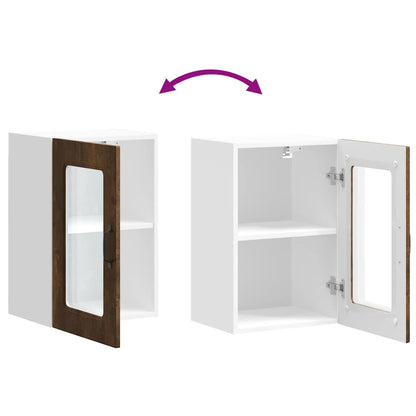 Pensile da Cucina con Porta in Vetro Kalmar Rovere Fumo - homemem39